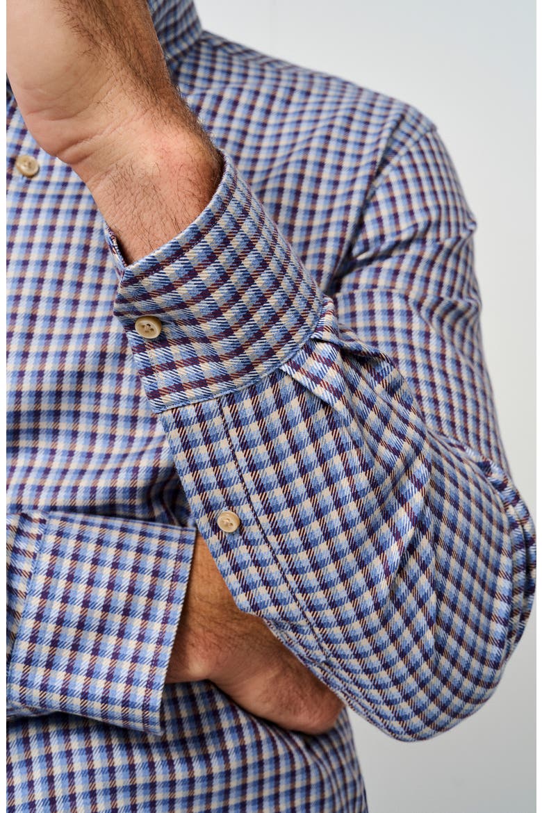 Mélange Check Sport Shirt, Alternate, color, BLUE/ MERLOT