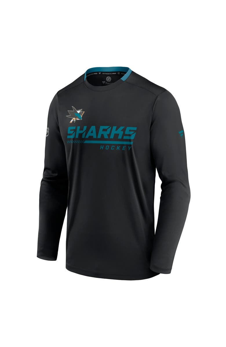 FANATICS Men's Fanatics Branded Black San Jose Sharks Authentic Pro Locker Room Long Sleeve T-Shirt, Alternate, color,