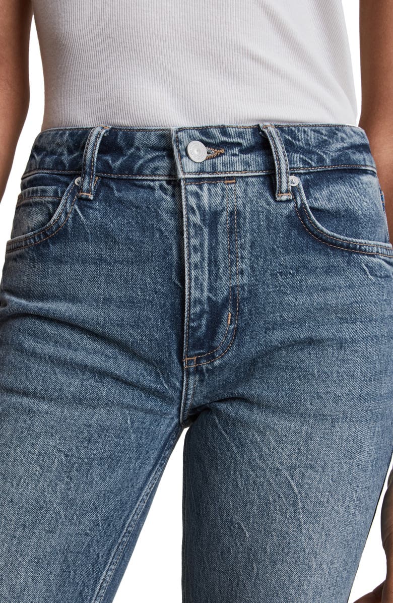 AllSaints Barely Crop Step Hem High Waist Jeans, Alternate, color, 