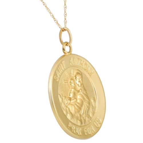 Bliss Diamond 14k Gold St. Anthony Medal Pendant 1" Tall 4.5 Grams In Yellow Gold