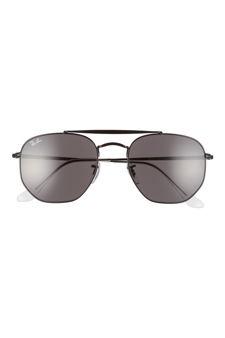 Marshal 54mm Aviator Sunglasses, Main, color, BLACK/ GREY SOLID