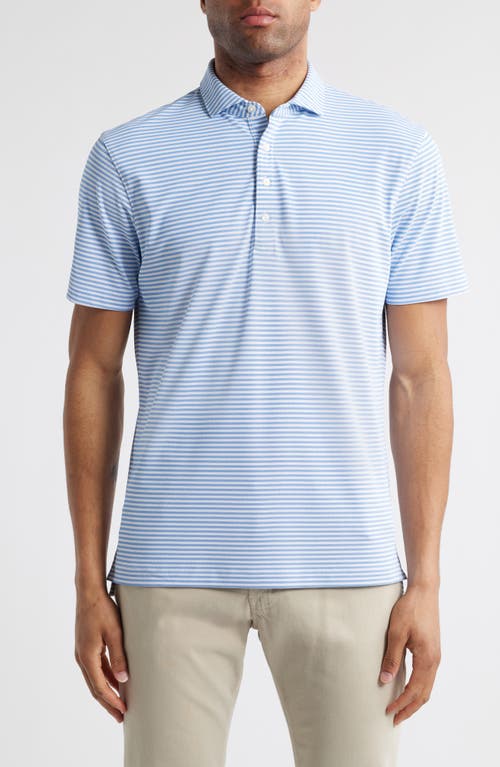 johnnie-O Stetsons Stripe Performance Polo in Palisades Blue 