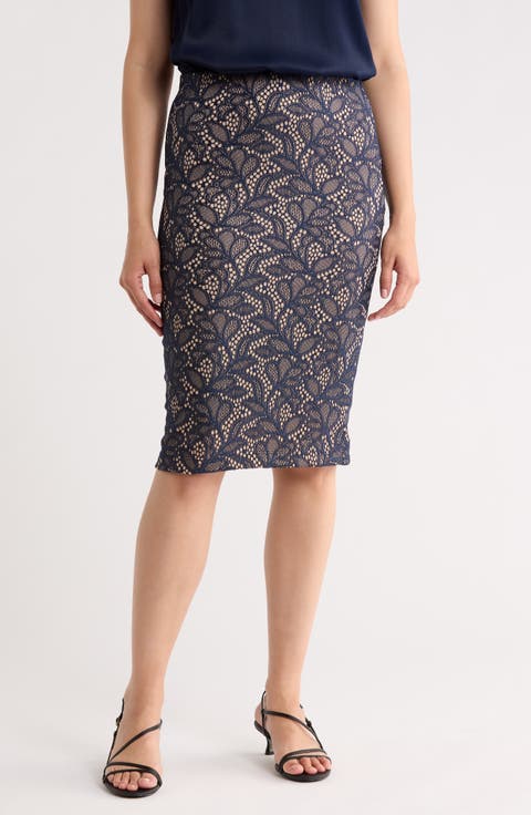 Jacquard Knit Pencil Skirt