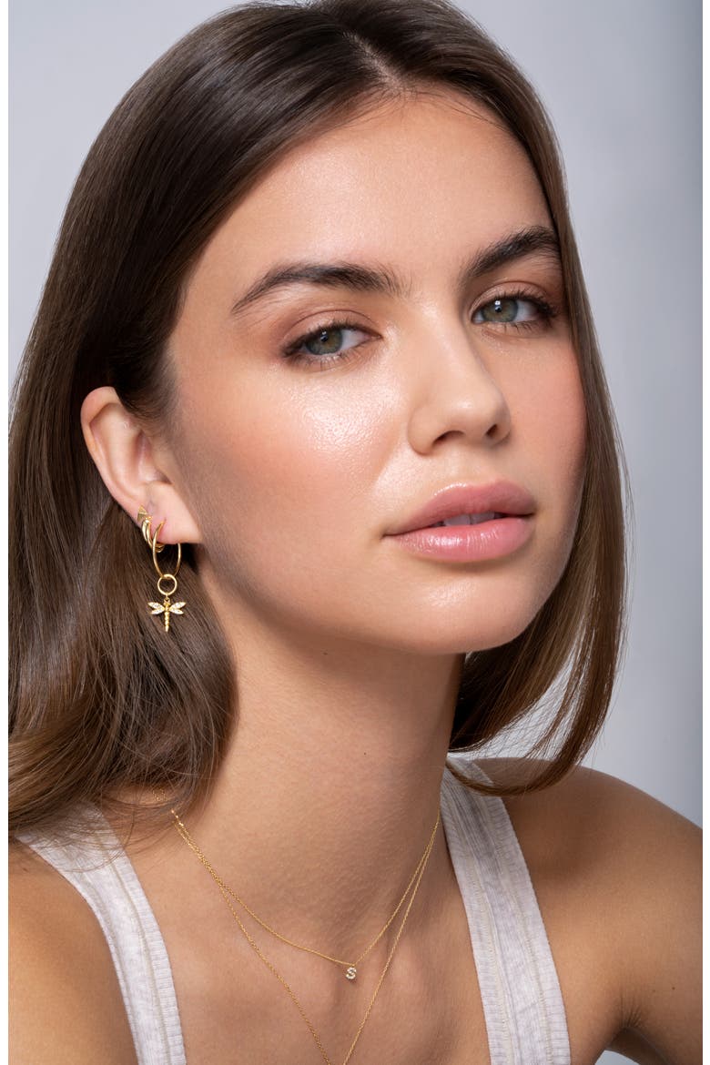 14K Gold Brushed Pyramid Stud Earrings (Online Trunk Show), Alternate, color, 14KY