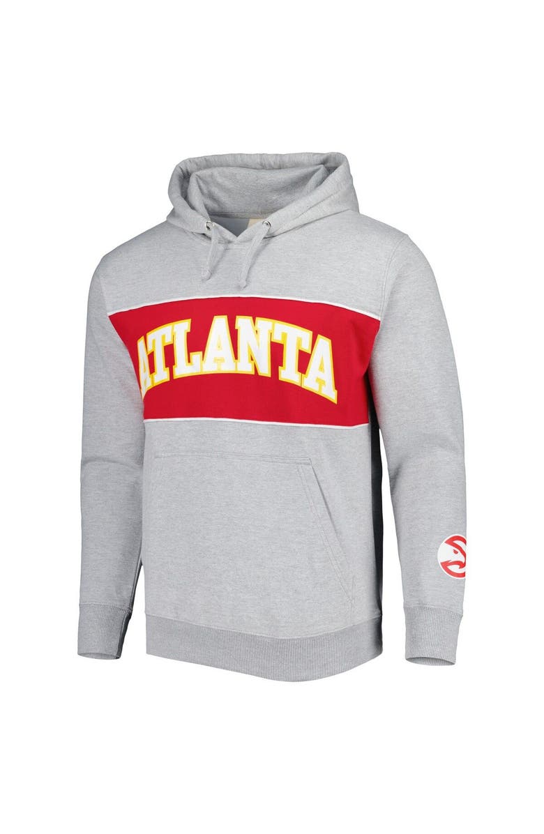 FANATICS Men's Fanatics Branded Heather Gray Atlanta Hawks Wordmark French Terry Pullover Hoodie, Alternate, color, Heather Gray