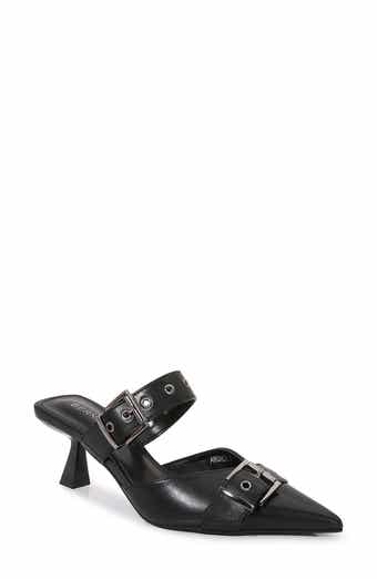 BERNESS Archer Pointed Toe Kitten Heel Mule