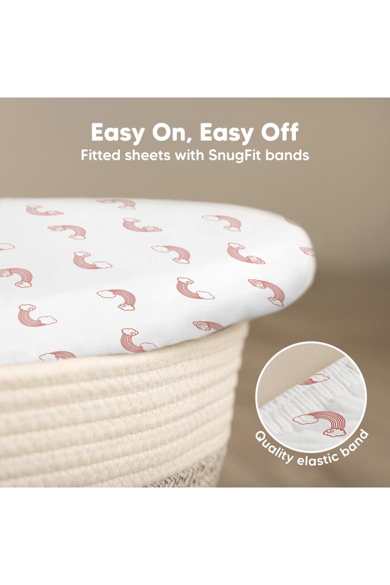 2-Pack Isla Fitted Bassinet Sheets, Alternate, color, Dreamland