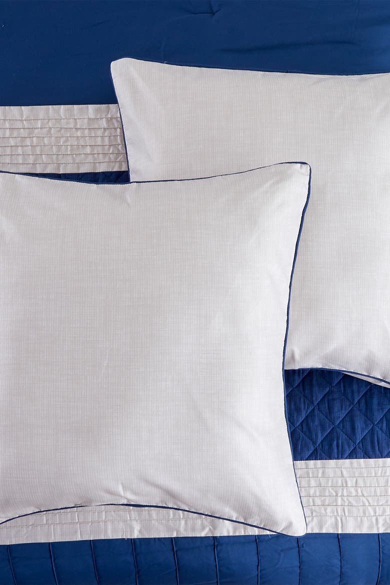 Logan 9-Piece Embellished Comforter Set, Alternate, color, BLUE