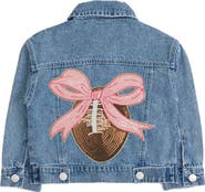 Sweet Wink Football Sequin Patch Denim Jacket