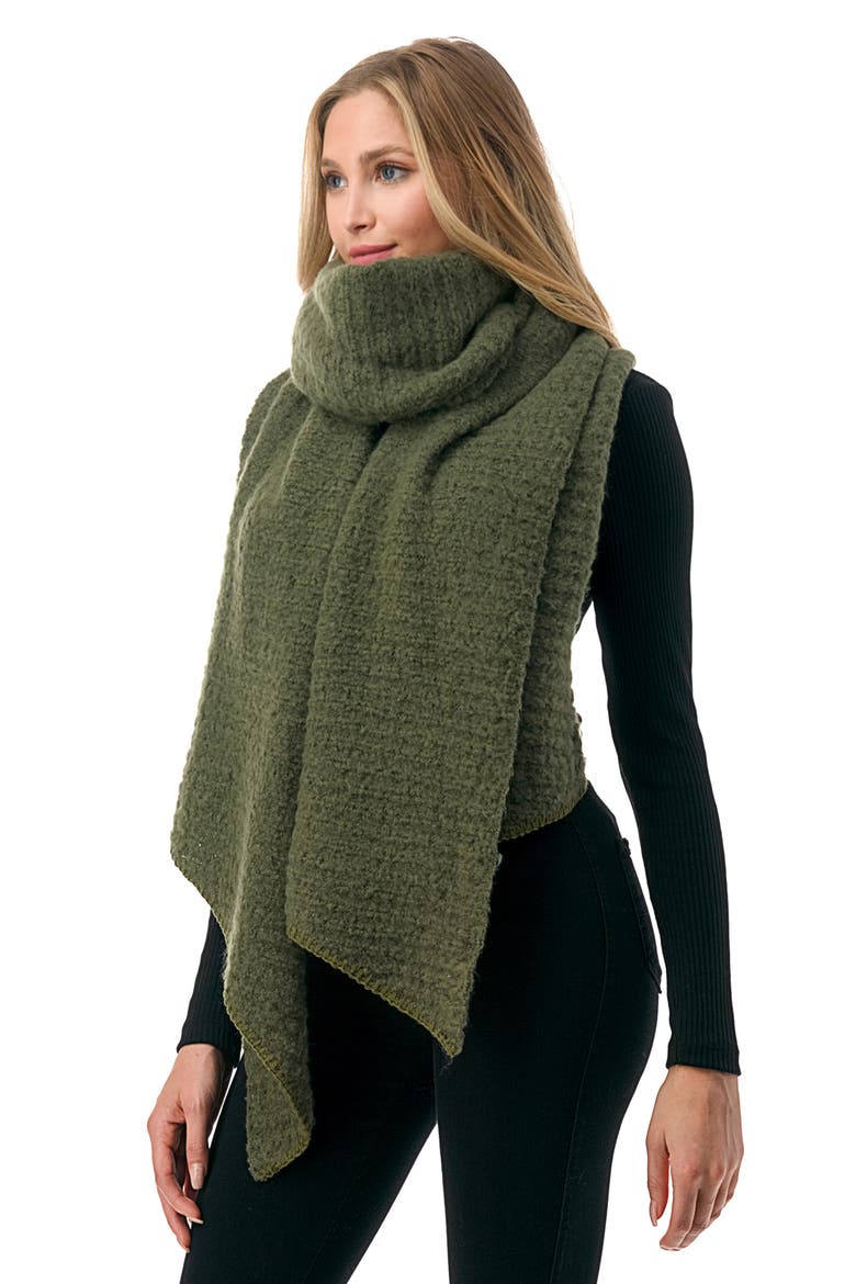 Ultra Soft Chunky Whip Stitch Scarf, Alternate, color, OLIVE