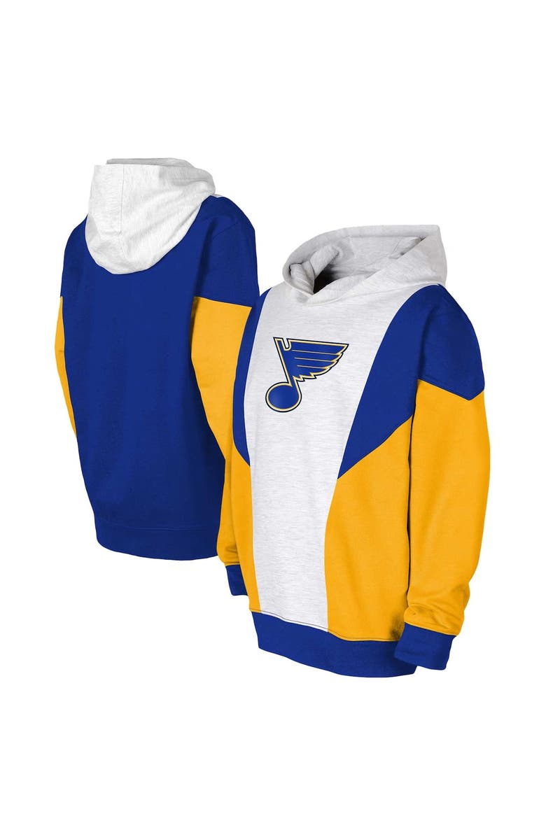 Outerstuff Youth Ash/Blue St. Louis Blues Champion League Fleece Pullover Hoodie, Alternate, color, Ash