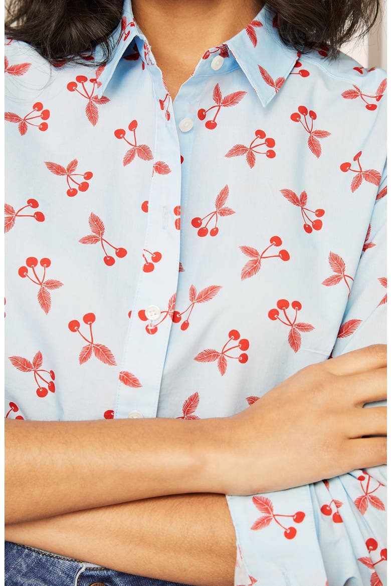 Modern Classic Print Shirt, Alternate, color, SURF/ CHERRY BUNCH