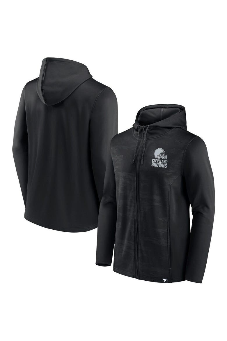 Men's Fanatics Branded Black Cleveland Browns Ball Carrier Full-Zip Hoodie, Main, color, Black