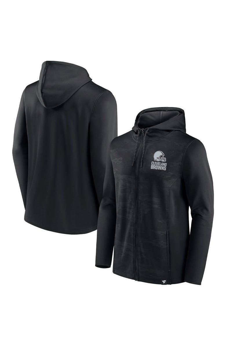 FANATICS Men's Fanatics Branded Black Cleveland Browns Ball Carrier Full-Zip Hoodie, Main, color,