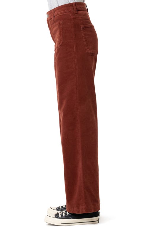 Mavi Jeans Paloma Marine Patch Pocket High Waist Wide Leg Corduroy Pants In Brown