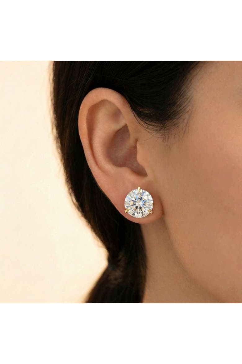Certified 6.00CT Round Diamond Studs 14k Gold Lab Grown Earrings, Alternate, color, 14k Yellow Gold