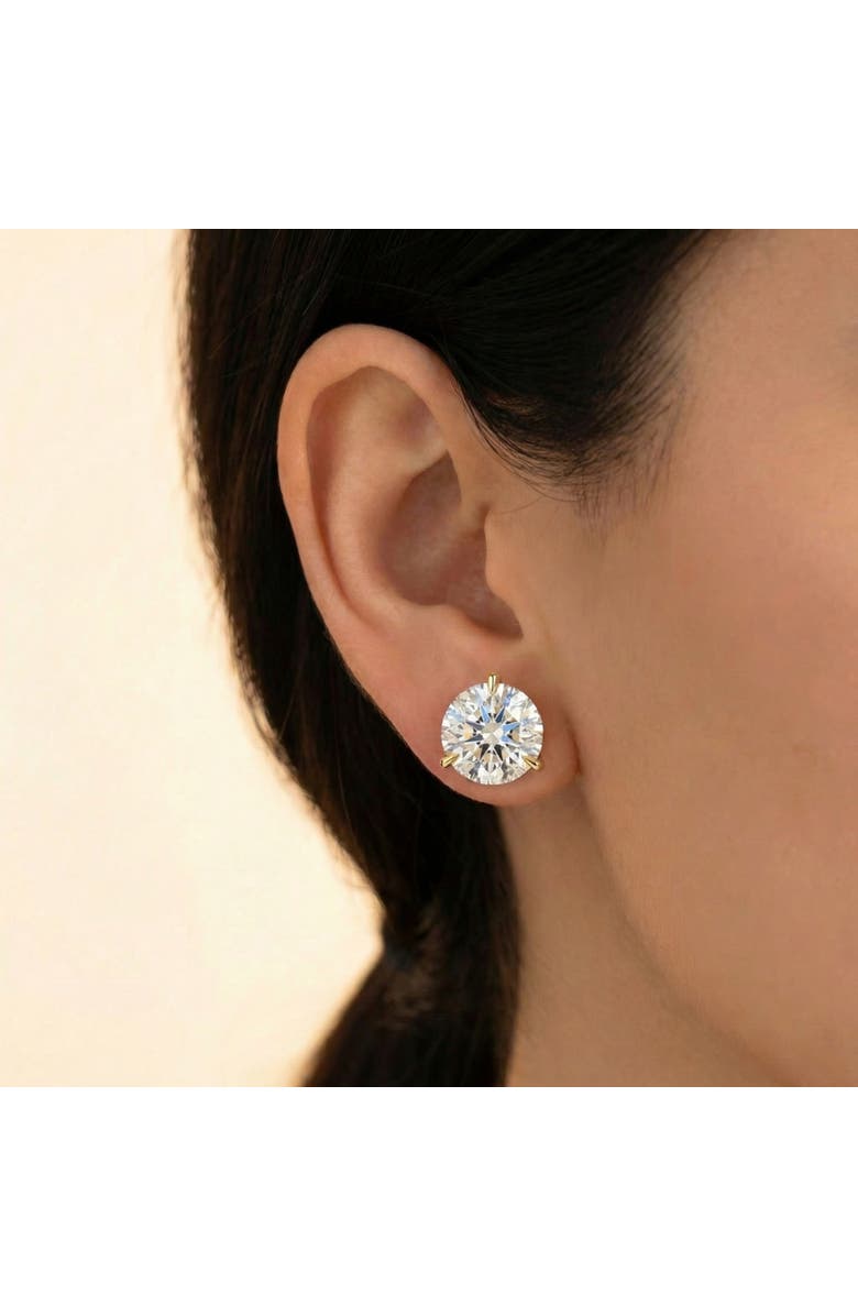 Bliss Diamond Certified 6.00CT Round Diamond Studs 14k Gold Lab Grown Earrings, Alternate, color, 14K Yellow Gold