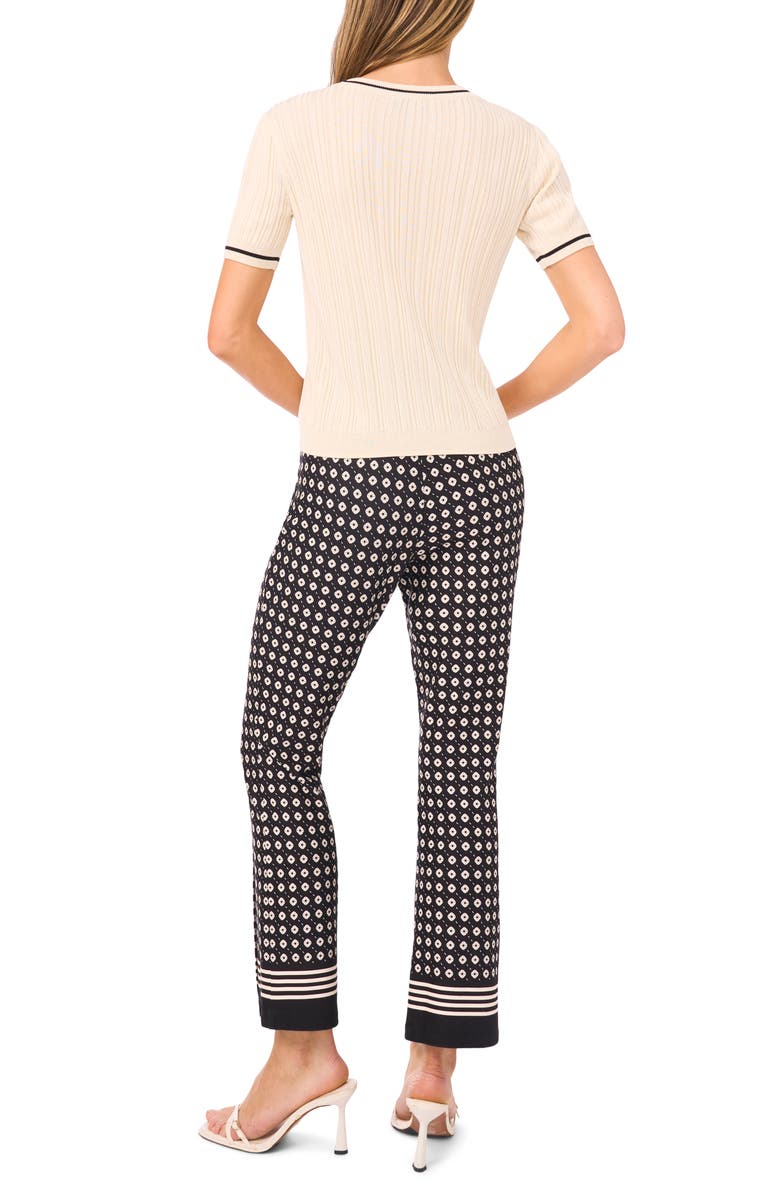 Ted Baker Lora Variegated Rib Short Sleeve Sweater, Alternate, color, Vintage Ivory