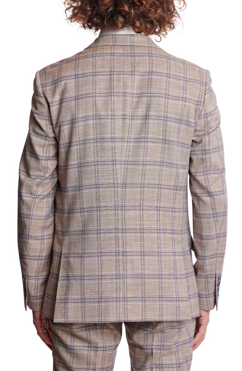 PAISLEY & GRAY Dover Slim Fit Plaid Sport Coat, Alternate, color, Tan Blue White Check