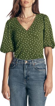 Boden Ruched Short Sleeve Wrap Top