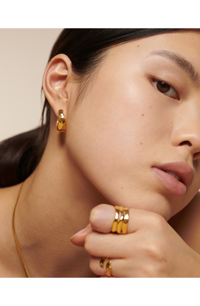 Monica Vinader The Wave Triple Band Ring, Alternate, color, 18Ct Gold Vermeil