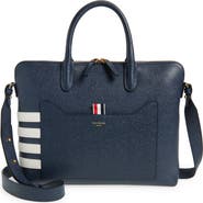 Thom Browne Slim 4-Bar Leather Briefcase