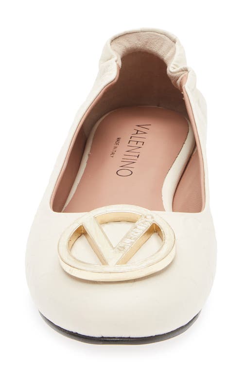 Valentino By Mario Valentino Calliope Vlogo Ballet Flat In White