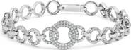 Haus of Brilliance Silver 1.00 Cttw Diamond Interlinking Open Circle Link Bracelet