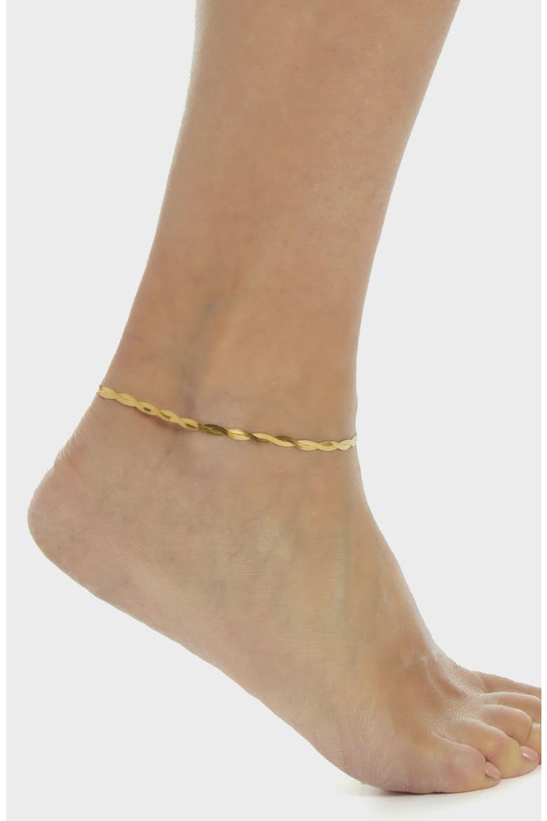 Twisted Chain Anklet, Alternate, color, GOLD