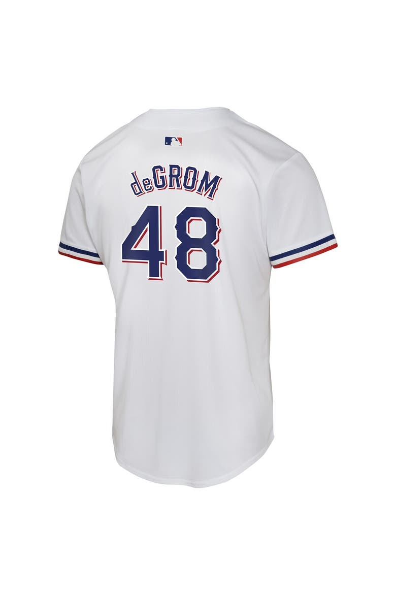 Youth Nike Jacob deGrom White Texas Rangers Home Game Player Jersey, Alternate, color, White