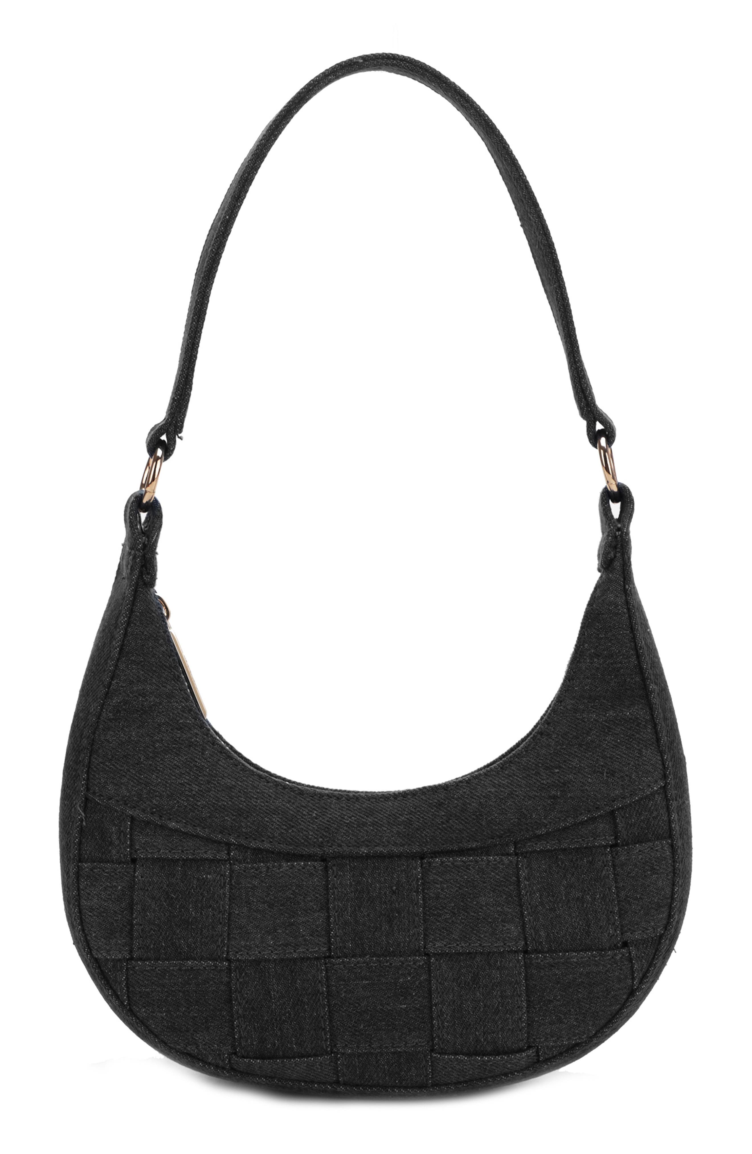 Mali + Lili Leilani Woven Denim Baguette Shoulder Bag, Main, color, 