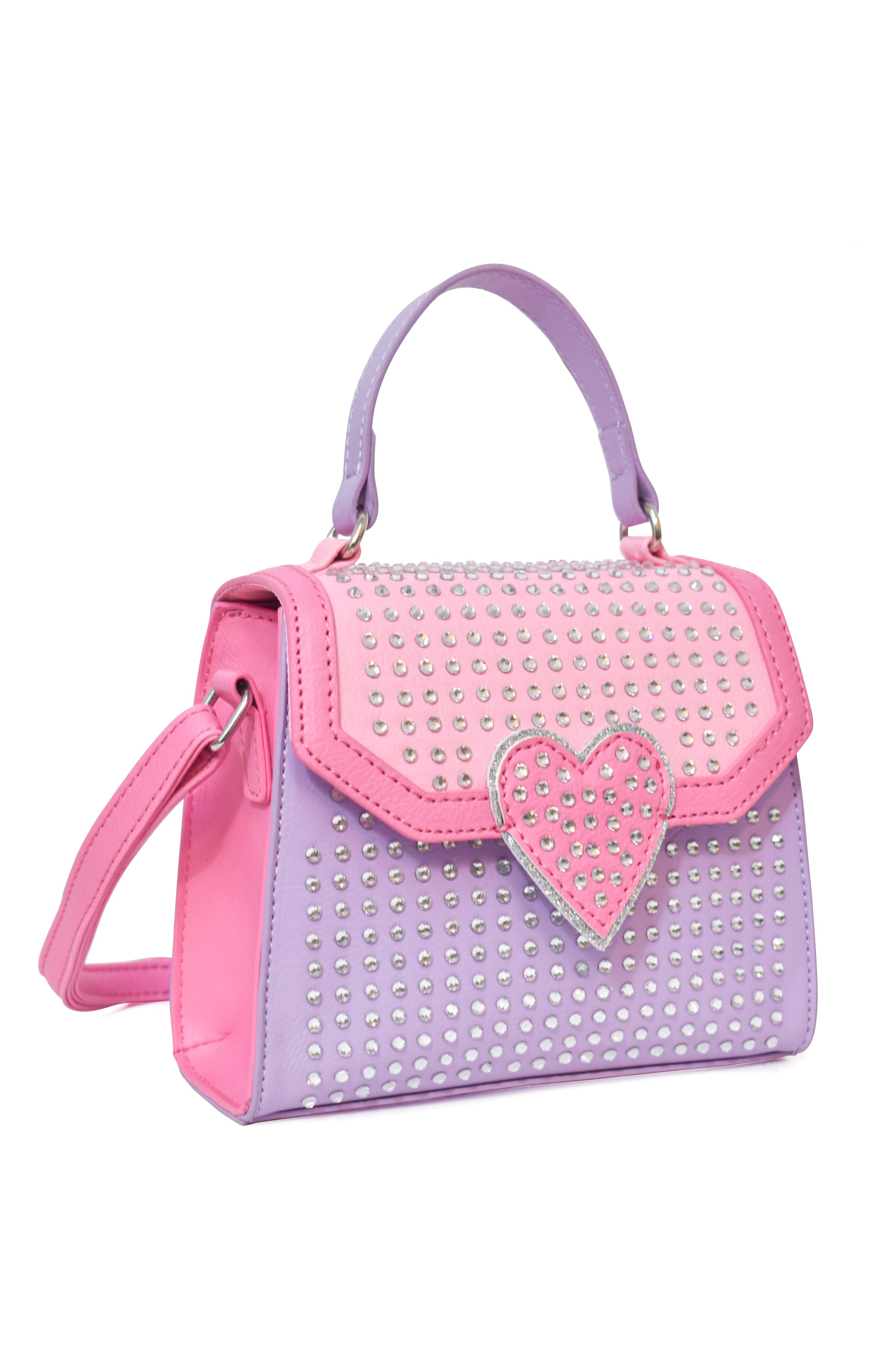 OMG Accessories Kids' Colorblock Rhinestone Crossbody Bag, Alternate, color, 