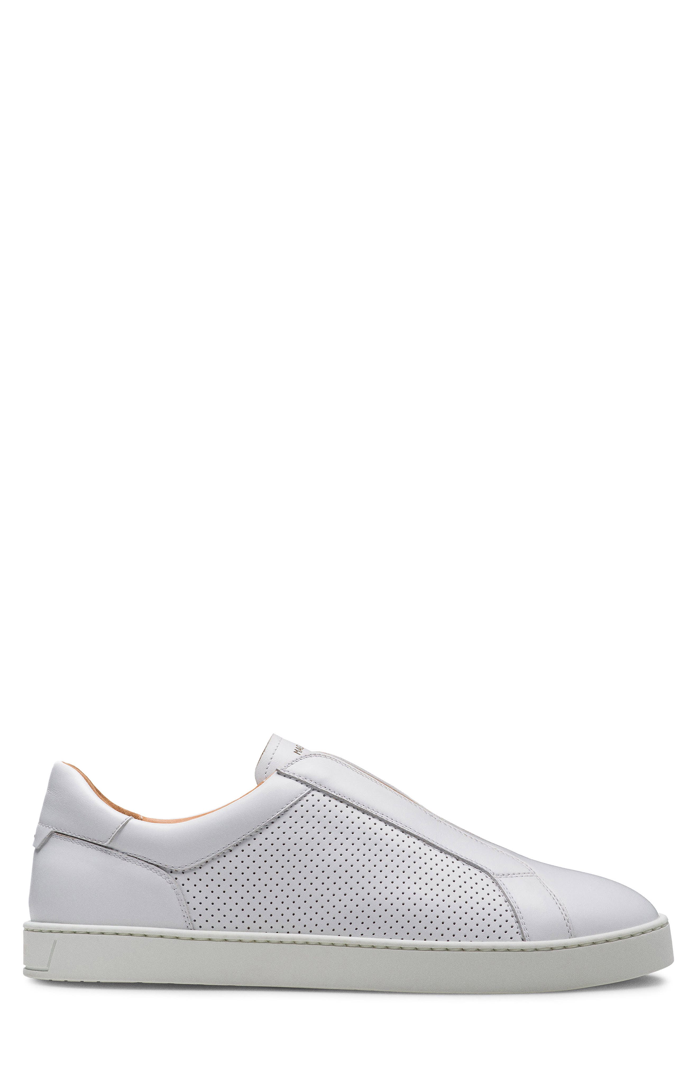 Magnanni Costa Perforated Slip-On Sneaker, Alternate, color, White