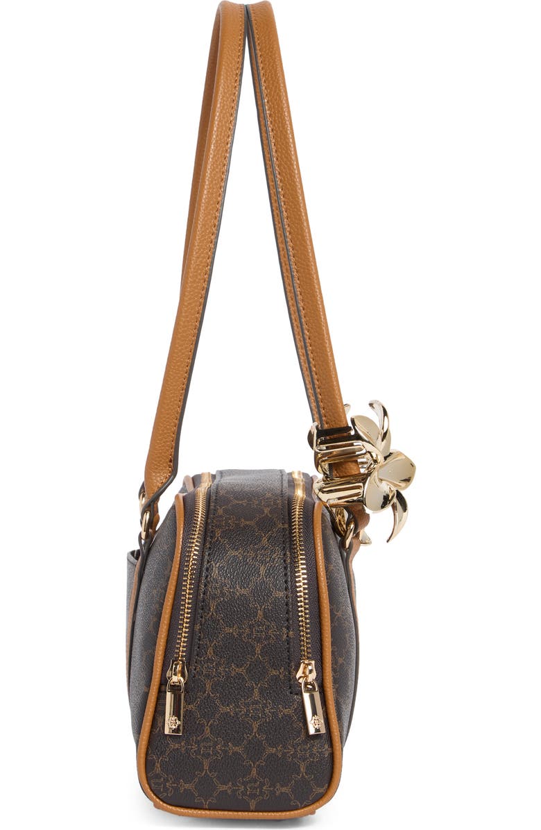 Nanette Lepore East/West Double Section Shoulder Bag, Alternate, color, Chocolate Logo-Vachetta