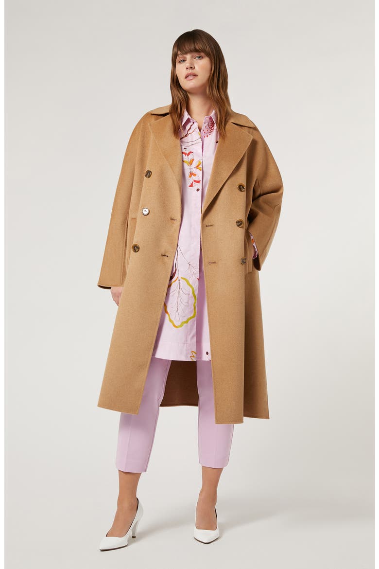 Bratto Double Faced Virgin Wool Trench Coat, Alternate, color, CAMEL