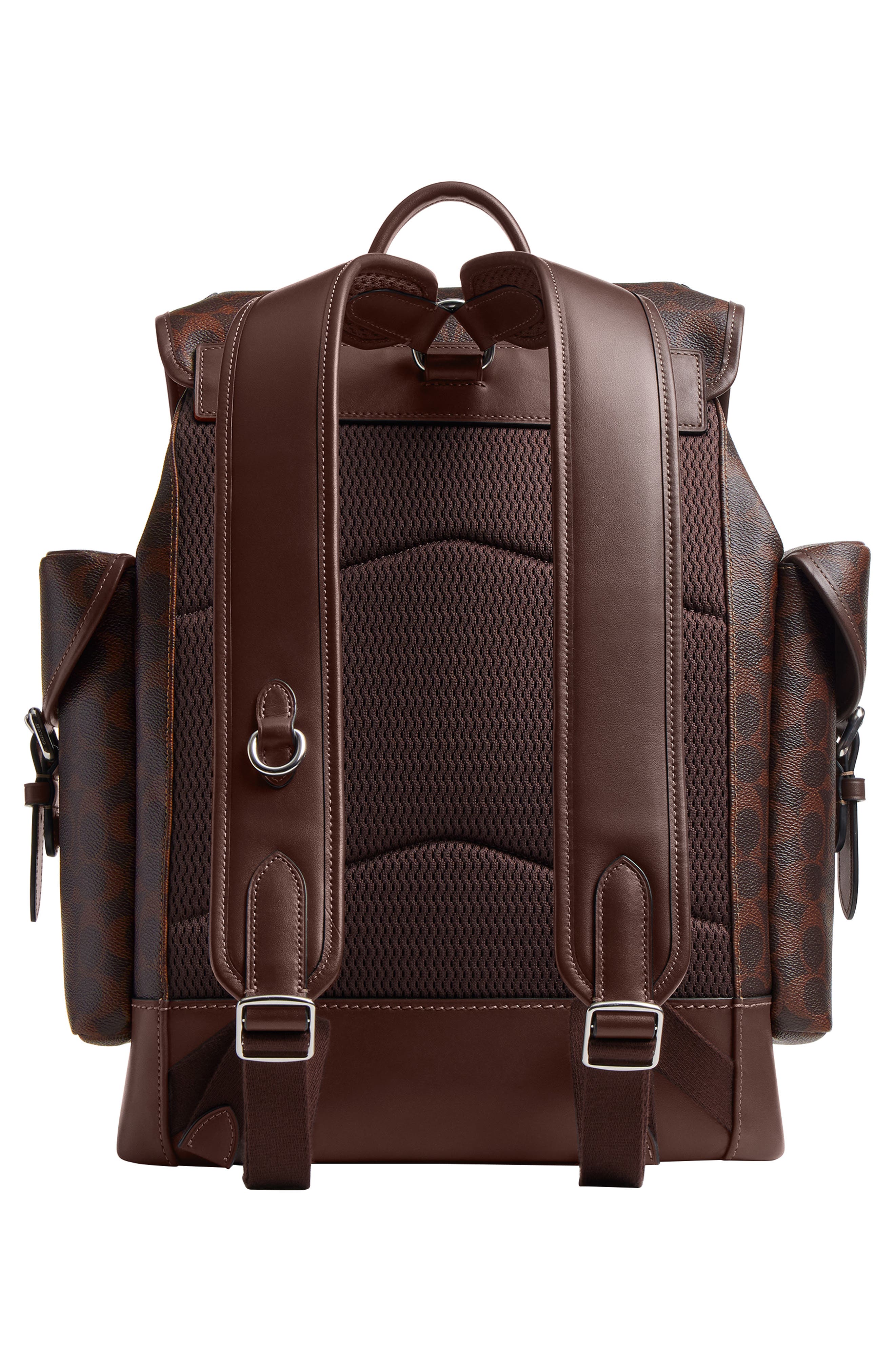 COACH Hitch Coated Canvas Backpack, Alternate, color, Maple