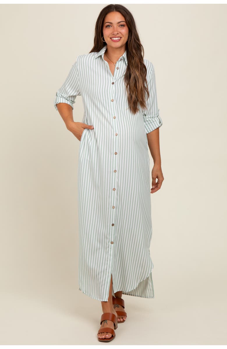 PinkBlush Striped Button Down Maxi Dress, Alternate, color, 