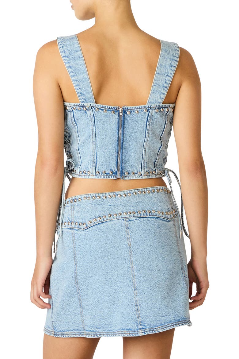 Babe Denim Corset Top, Alternate, color, HAZEY BLUE