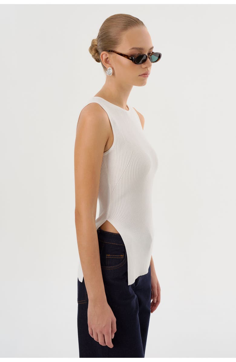 LAMARQUE MILOU | Rib Knit Sleeveless Top, Alternate, color, Off White