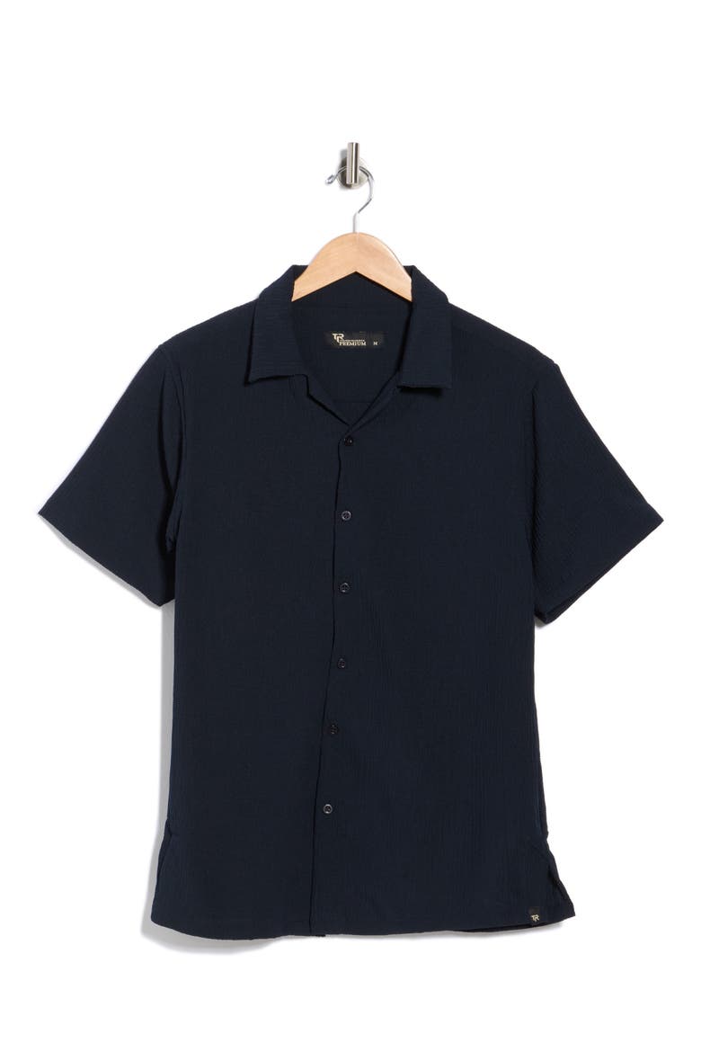 Relaxed Fit Camp Shirt, Alternate, color, NAVY