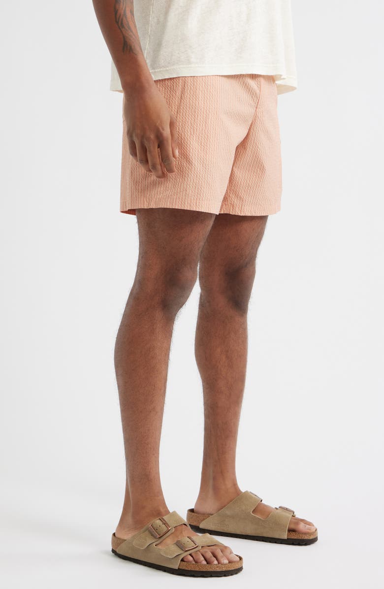 RVCA Exotica Stripe Seersucker Drawstring Shorts, Alternate, color, Apricot