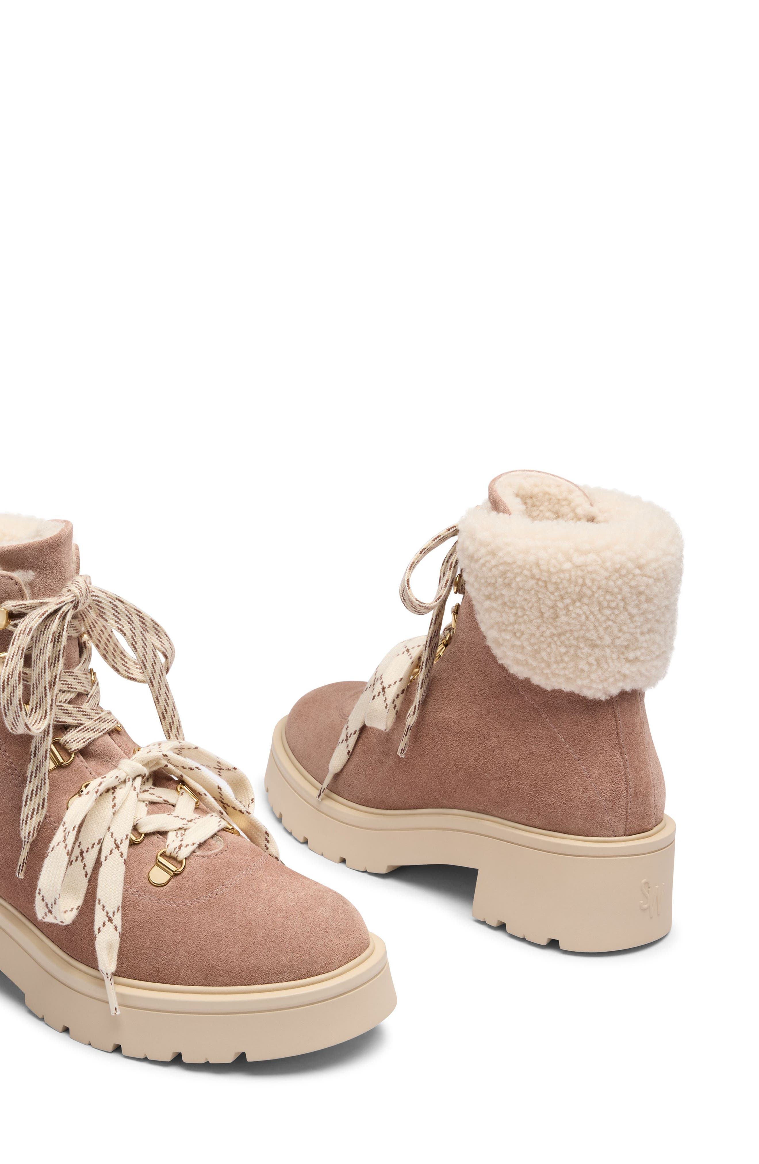 Ren Genuine Shearling Lace-Up Boot, Alternate, color, FAWNNATURAL