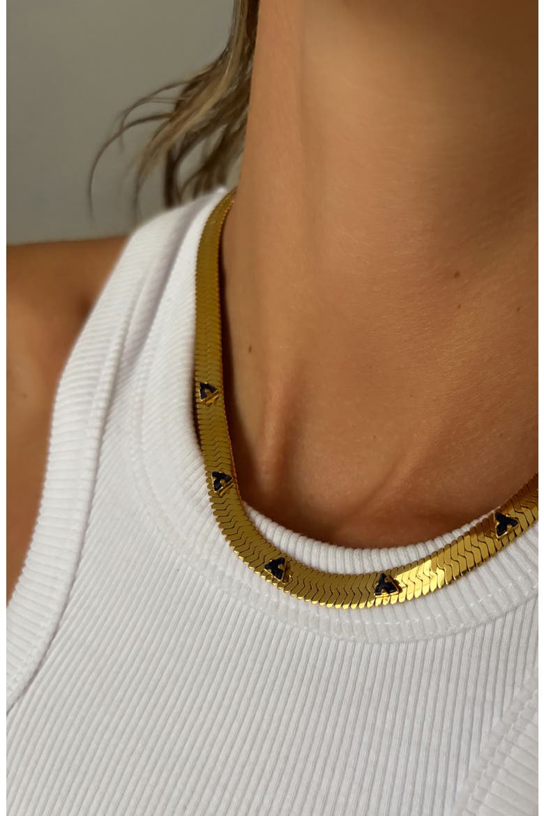 Gemstone Snake Chain Necklace, Alternate, color, SAPPHIRE