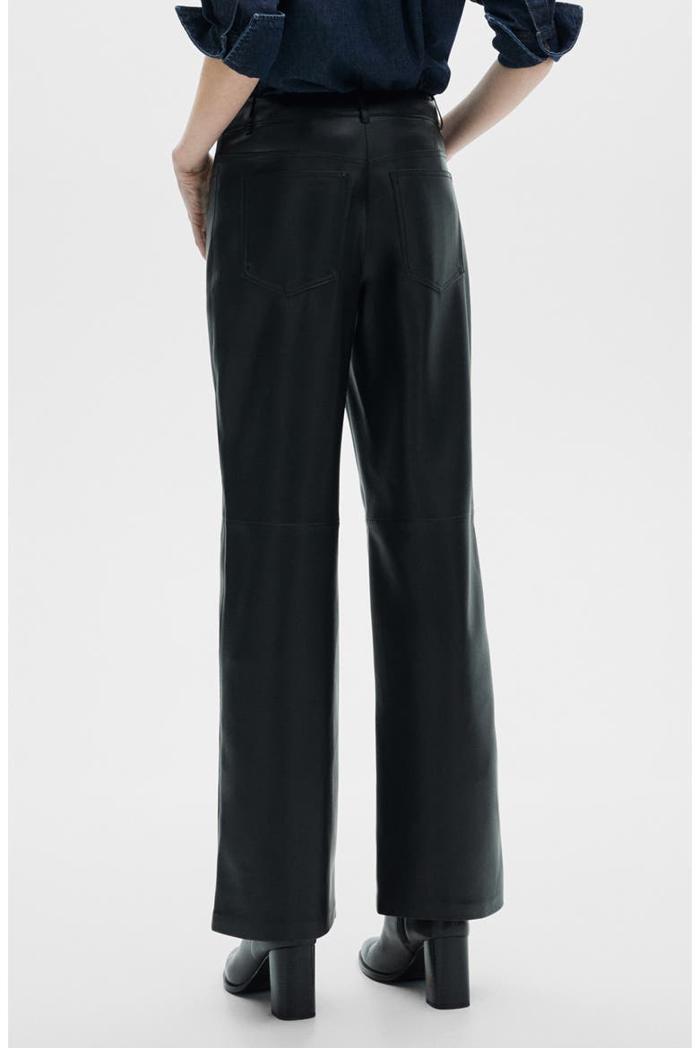 Faux Leather Straight Leg Pants, Alternate, color, BLACK
