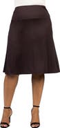 24seven Comfort Apparel A-Line Elastic Waist Knee Length Skirt