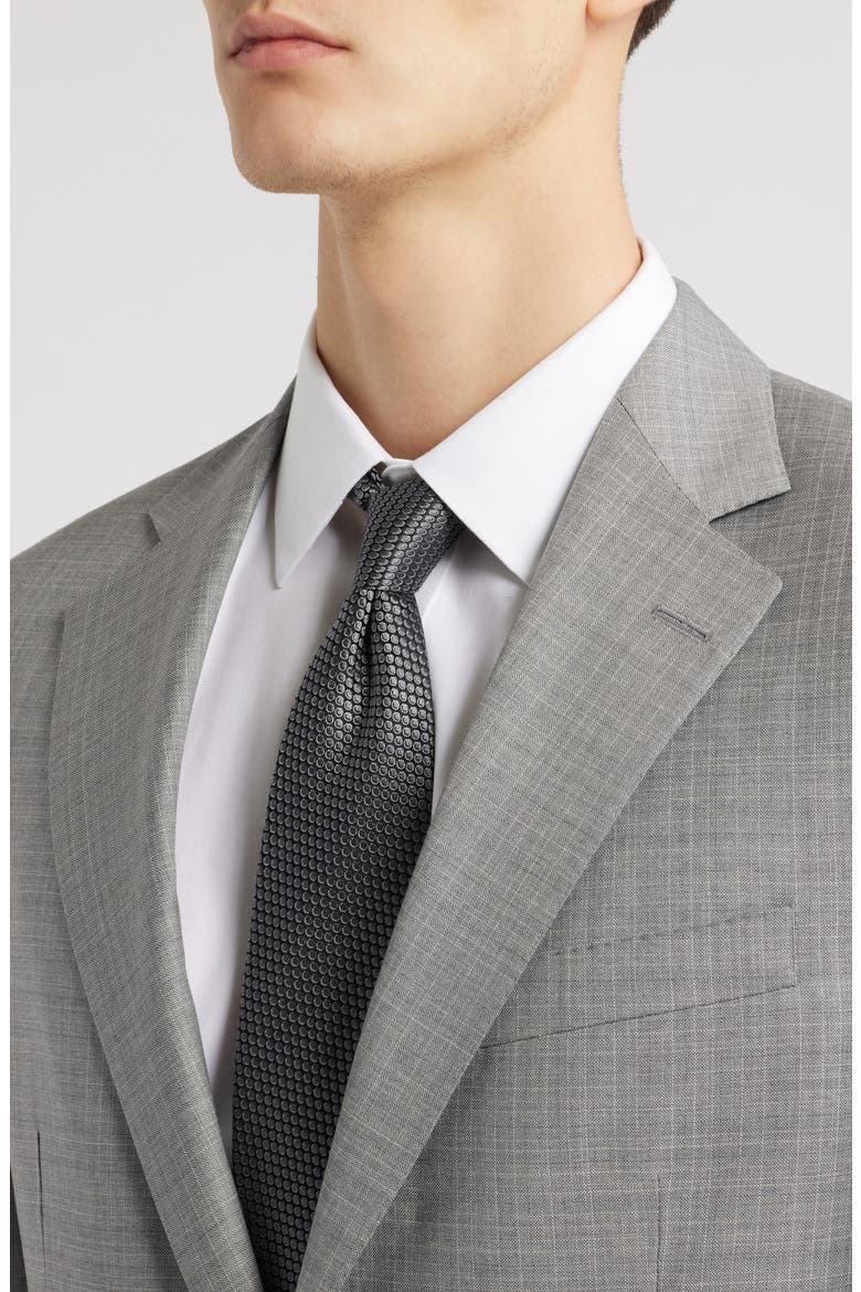 Hartford Classic Fit Grey Slub Check Wool Suit, Alternate, color, LIGHT GREY