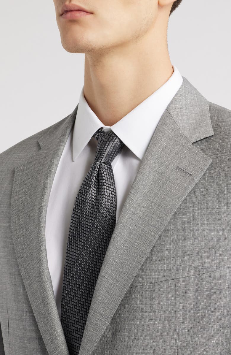 Peter Millar Hartford Classic Fit Grey Slub Check Wool Suit, Alternate, color, Light Grey