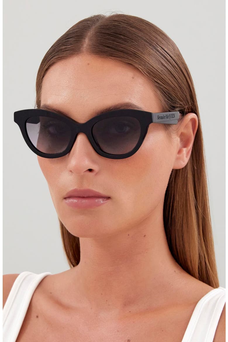 51mm Cat Eye Sunglasses, Alternate, color, BLACK