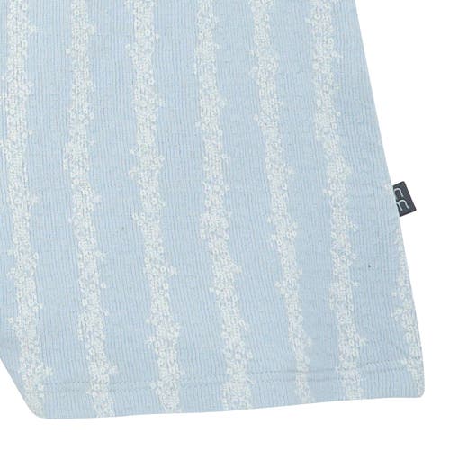 Modern Moments™ By Gerber Ruffle Short Romper In Lt Blue Mini Flower Stripe