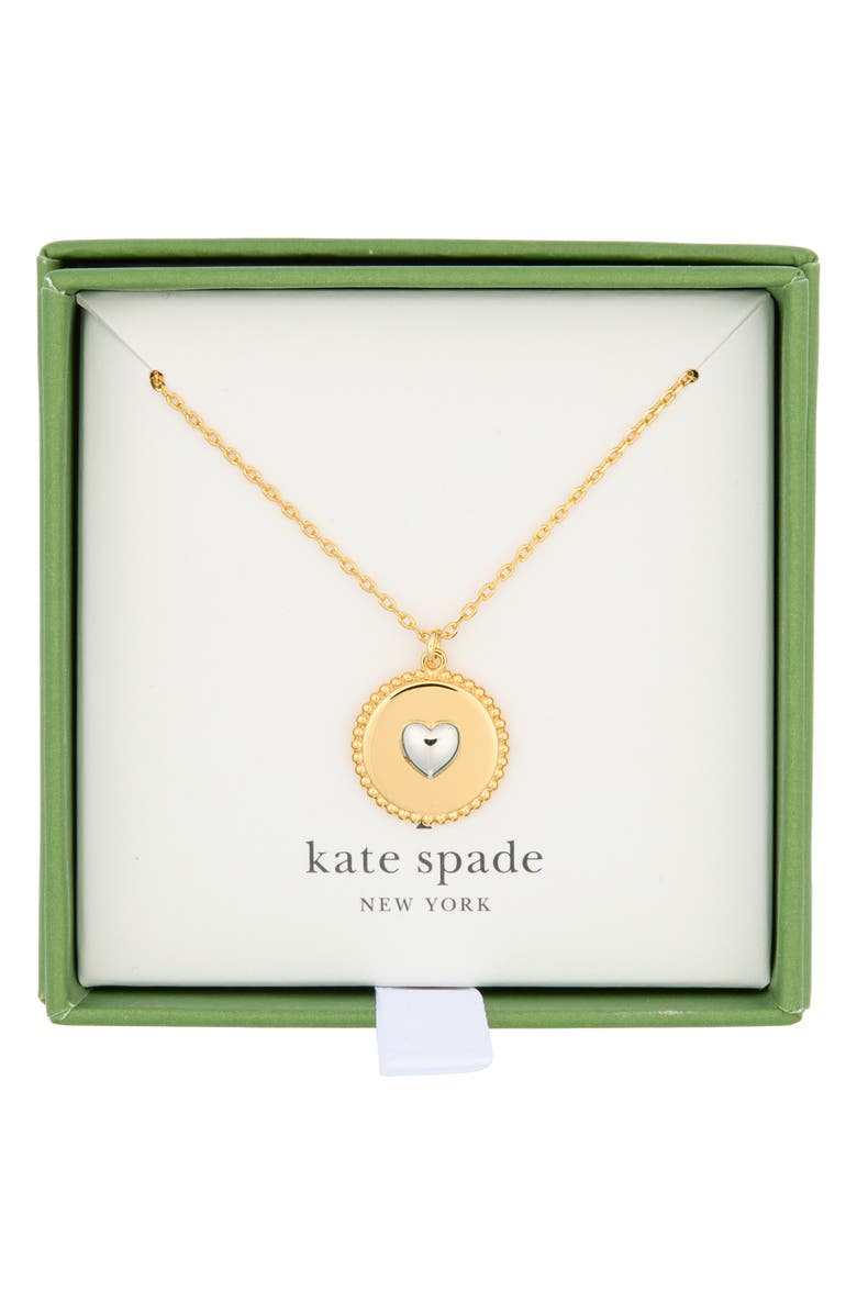 Kate Spade New York heartful mini pendant, Main, color, Gold/ Silver